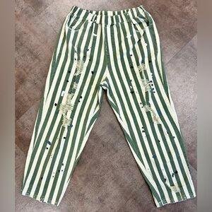 Jaded Gypsy Endless Journey Striped Crop Pants